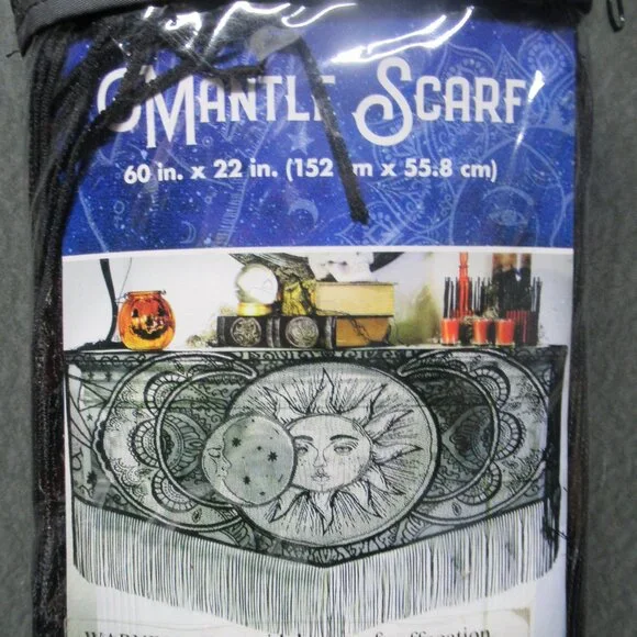 Black Lace Celestial Mantle Scarf - Picture 2 of 3